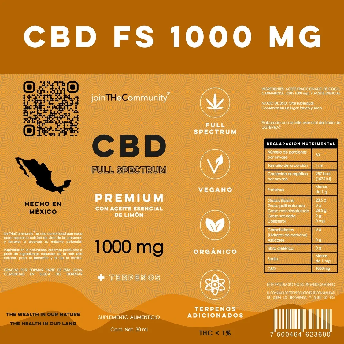 Comprar CBD México Gotas CBD FULL SPECTRUM 1000 mg - Imagen 3